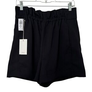 New w/ Tags Aritzia‎ Wilfred Black Paperbag 3.5" Inseam Stretch Waist Shorts 8